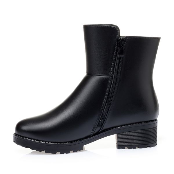 genuine leather womens short boots winter plus hair non-slip shoes crystal hanging fashion temperament ladys work shoes, Black
genuine leather womens short boots winter plus hair non-slip shoes crystal hanging fashion temperament ladys work shoes, Black