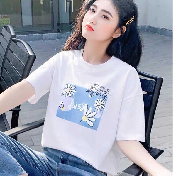 cotton white short sleeve t-shirt women's trend loose fashion versatile half 2021 spring and summer printing, Red;black
cotton white short sleeve t-shirt women's trend loose fashion versatile half 2021 spring and summer printing, Red;black