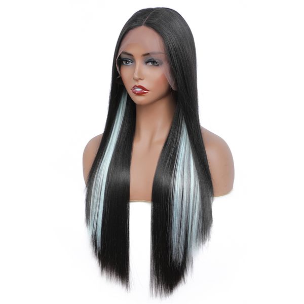 costume accessories 26 inches long straight synthetic wigs middle part lace wigs with blue purple highlights for fashion women party cosplay, Silver
costume accessories 26 inches long straight synthetic wigs middle part lace wigs with blue purple highlights for fashion women party cosplay, Silver