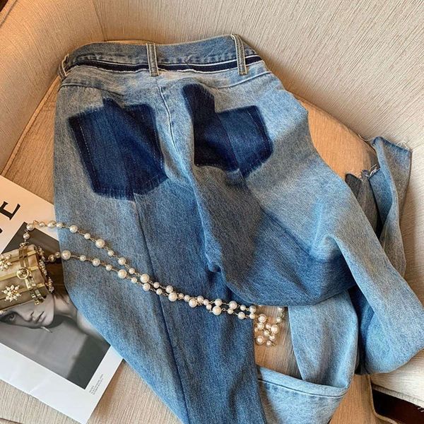 deep street color contrast autumn high waist loose and thin large pants with edges, Blue
deep street color contrast autumn high waist loose and thin large pants with edges, Blue