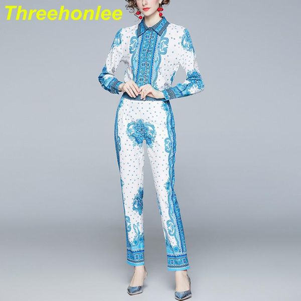 runway design fashion shirt pants suits spring 2021 fall blue print slim blouse and pencil two piece set female women's, White
runway design fashion shirt pants suits spring 2021 fall blue print slim blouse and pencil two piece set female women's, White