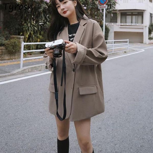 women's suits & blazers women solid single breasted all-match temperament harajuku teens retro streetwear oversize bf chic elegant leis, White;black
women's suits & blazers women solid single breasted all-match temperament harajuku teens retro streetwear oversize bf chic elegant leis, White;black