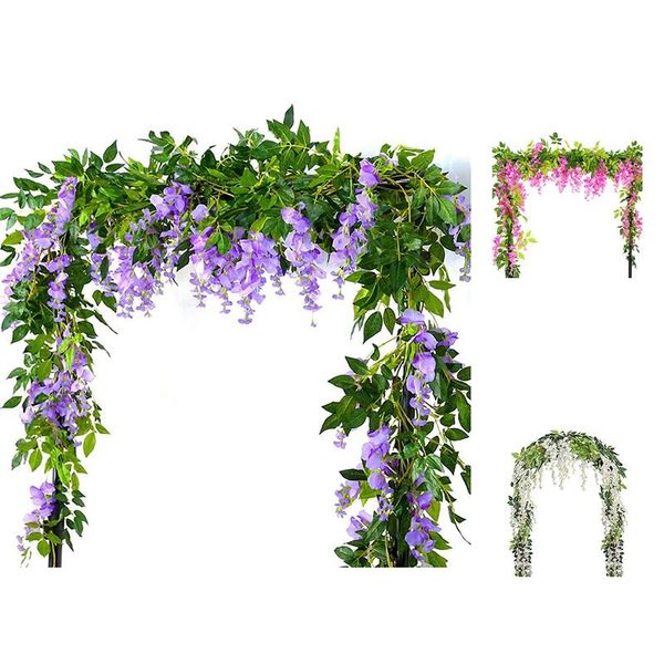 Decorative Flowers & Wreaths 2Pcs 7Ft/Pcs Artificial Wisteria Vine, Flower Garland Vine Rattan Hanging For Outdoor Ceremony
Decorative Flowers & Wreaths 2Pcs 7Ft/Pcs Artificial Wisteria Vine, Flower Garland Vine Rattan Hanging For Outdoor Ceremony