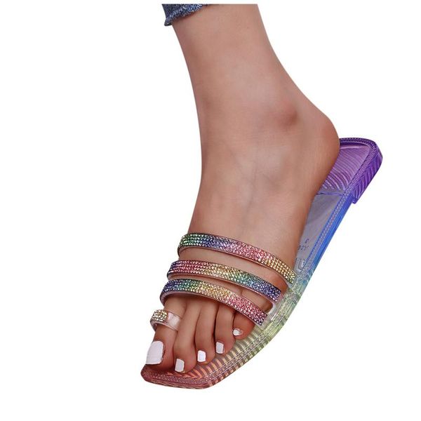 slippers women's summer fashion flat transparent flip-flop beach sandals and mix color low heel, Black
slippers women's summer fashion flat transparent flip-flop beach sandals and mix color low heel, Black