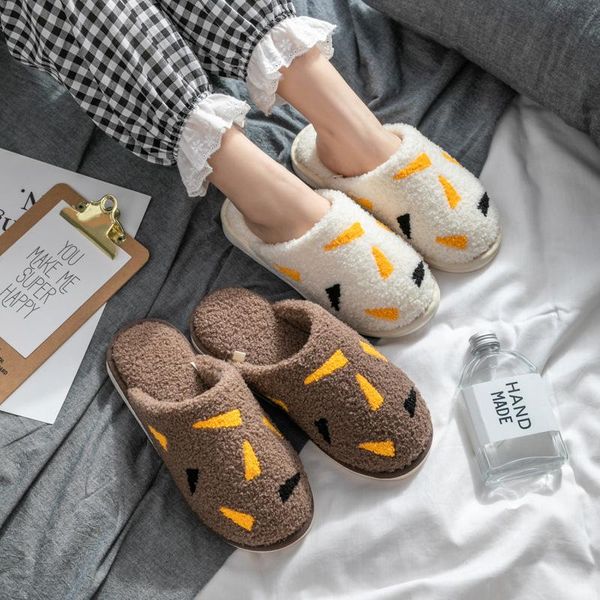 women winter cotton fabric plush slippers men and couple geometric pattern non-slip home warm comfortable shoes, Black
women winter cotton fabric plush slippers men and couple geometric pattern non-slip home warm comfortable shoes, Black