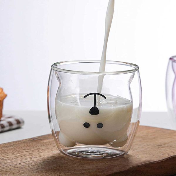 cup durable thermo insulated glass bear coffee double wall decorative pink 
cup durable thermo insulated glass bear coffee double wall decorative pink