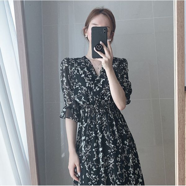 casual dresses women retro floral dress cross v neck wooden ear slim long vestido summer elegant chiffon short sleeve femme iwr2, Black;gray
casual dresses women retro floral dress cross v neck wooden ear slim long vestido summer elegant chiffon short sleeve femme iwr2, Black;gray