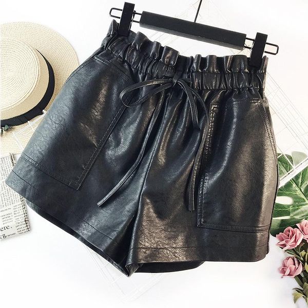women's shorts pu leather female high waist wide leg loose large size boots elastic a word wear short 820, White;black
women's shorts pu leather female high waist wide leg loose large size boots elastic a word wear short 820, White;black