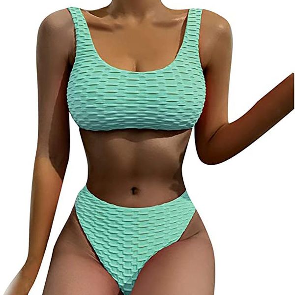 solid color bikini ladies swimwear fashion high waist two-piece padded swimsuit beachwear bañador mujer women's, White;black
solid color bikini ladies swimwear fashion high waist two-piece padded swimsuit beachwear bañador mujer women's, White;black