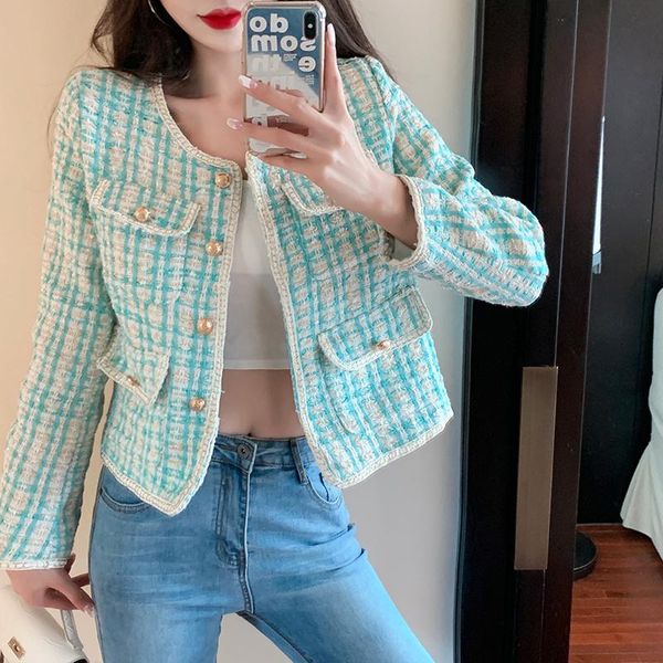 women's jackets small fragrance short tweed jacket coat women long sleeve plaid slim vintage woolen coats autumn winter fashion casual, Black;brown
women's jackets small fragrance short tweed jacket coat women long sleeve plaid slim vintage woolen coats autumn winter fashion casual, Black;brown