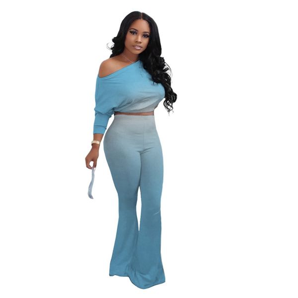women sets clothes elegant fall winter club outfits crop flare pants off shoulder two peice set for women matching sets, Black;white
women sets clothes elegant fall winter club outfits crop flare pants off shoulder two peice set for women matching sets, Black;white