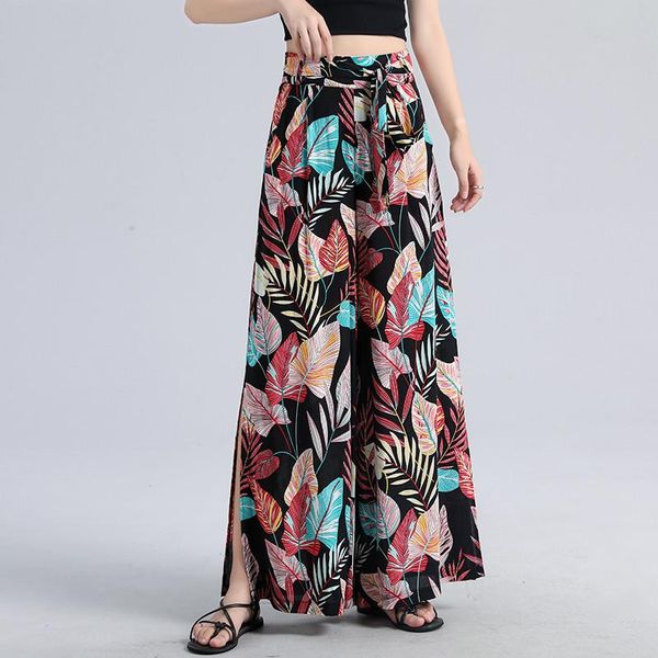 women's pants & capris summer casual retro printed bohemian wide-leg elastic waist straps split open breathable high holiday beach, Black;white
women's pants & capris summer casual retro printed bohemian wide-leg elastic waist straps split open breathable high holiday beach, Black;white