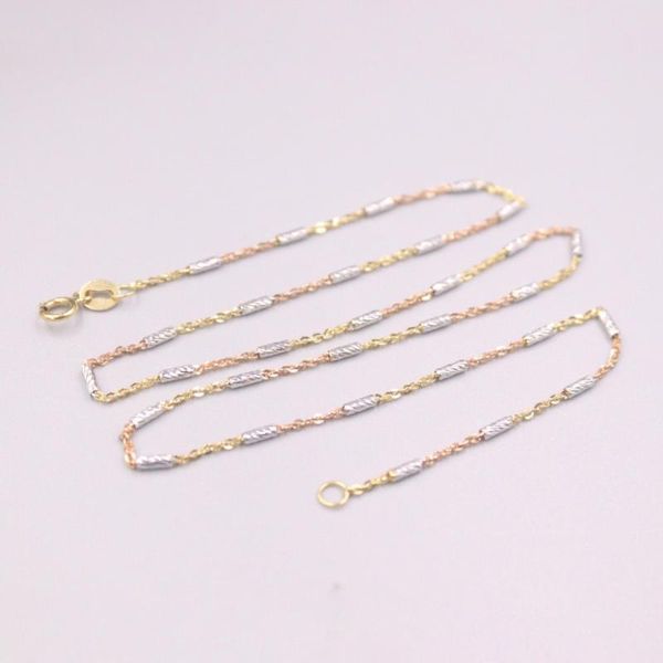 chains pure 18k multi-tone gold chain 1.4mm long tube column beads o link necklace 16inch / 3.2-3.4g stamped au750 for woman gift, Silver
chains pure 18k multi-tone gold chain 1.4mm long tube column beads o link necklace 16inch / 3.2-3.4g stamped au750 for woman gift, Silver