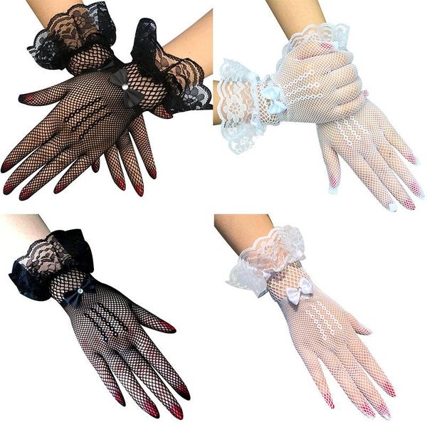 five fingers gloves summer women uv sunscreen short sun female fishnet fashion bow lace driving of thin touch screen lady, Blue;gray
five fingers gloves summer women uv sunscreen short sun female fishnet fashion bow lace driving of thin touch screen lady, Blue;gray