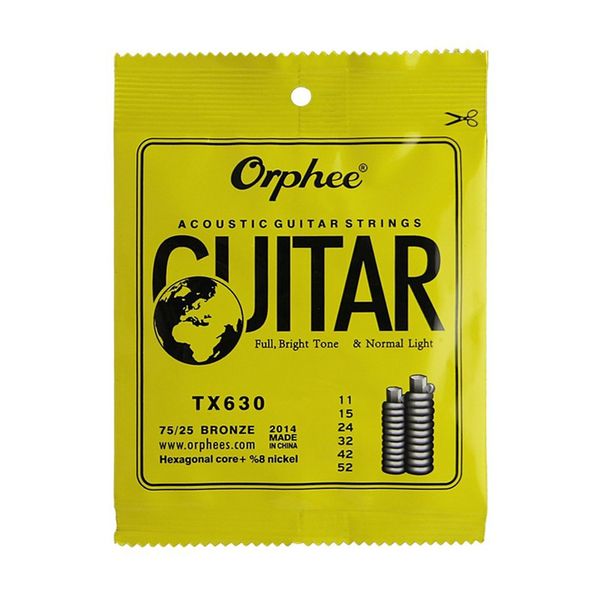 orphee tx630 011-052 acoustic guitar strings hexagonal core+8% nickel bronze bright tone extra light guitar accessories
orphee tx630 011-052 acoustic guitar strings hexagonal core+8% nickel bronze bright tone extra light guitar accessories