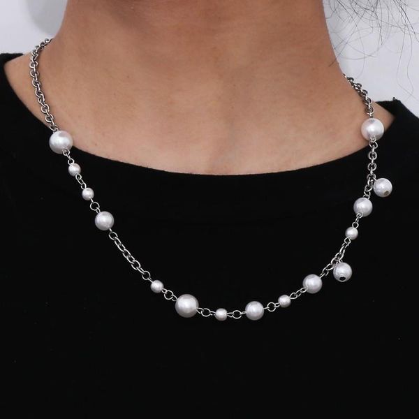 stainless steel chains men necklace baroque pearl choker gothic couple lovers for women punk hip-hop neck jewelry charm, Silver
stainless steel chains men necklace baroque pearl choker gothic couple lovers for women punk hip-hop neck jewelry charm, Silver