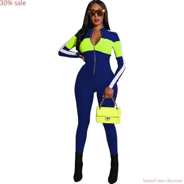women's jumpsuits & rompers jumpsuit women patchwork v neck zipper 2021 autumn design long sleeve slim club party outfits plus size, Black;white
women's jumpsuits & rompers jumpsuit women patchwork v neck zipper 2021 autumn design long sleeve slim club party outfits plus size, Black;white