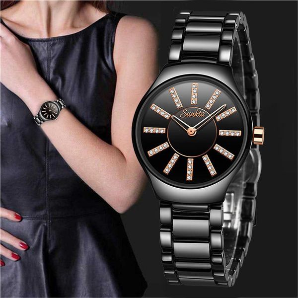 wristwatches sunkta fashion ceramic watch women diamond bracelet simple elegant quartz watches girl clock montre femme, Slivery;brown
wristwatches sunkta fashion ceramic watch women diamond bracelet simple elegant quartz watches girl clock montre femme, Slivery;brown