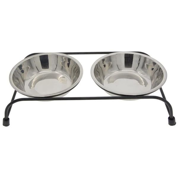 double removable stainless steel pet water bowls with iron stand - raised dog feeder & feeders
double removable stainless steel pet water bowls with iron stand - raised dog feeder & feeders