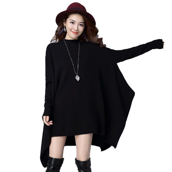 women's sweaters autumn pullovers and loose irregular soft shawl poncho women half high neck bat long sleeve pullover sweater, White;black
women's sweaters autumn pullovers and loose irregular soft shawl poncho women half high neck bat long sleeve pullover sweater, White;black