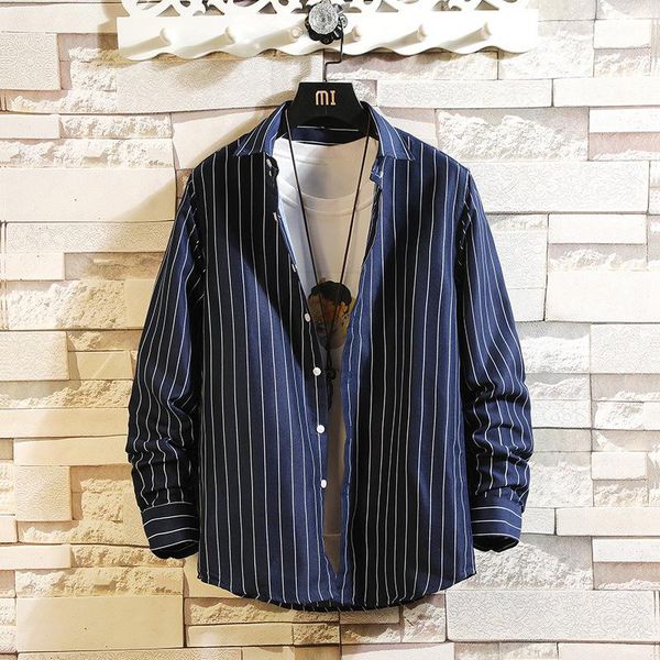 men's casual shirts 2021 cotton long sleeve shirt autumn winter striped slim fit stand collar male korea style clothes plus size 5xl, White;black
men's casual shirts 2021 cotton long sleeve shirt autumn winter striped slim fit stand collar male korea style clothes plus size 5xl, White;black