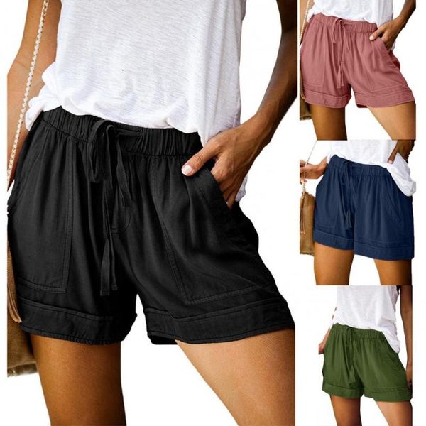 women's shorts women casual solid color drawstring multi pockets minipants pants, White;black
women's shorts women casual solid color drawstring multi pockets minipants pants, White;black