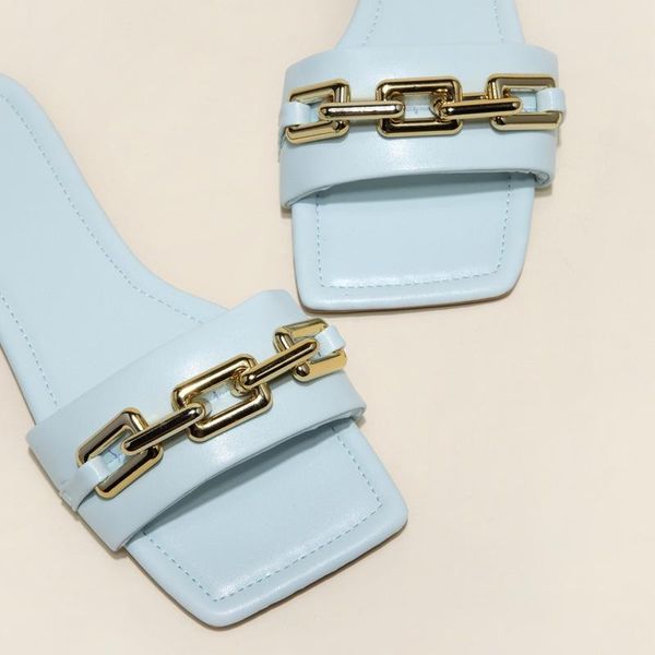 brand design gold chain women slipper closed toe slip on mules shoes square head low heels casual slides flip flop slippers, Black
brand design gold chain women slipper closed toe slip on mules shoes square head low heels casual slides flip flop slippers, Black