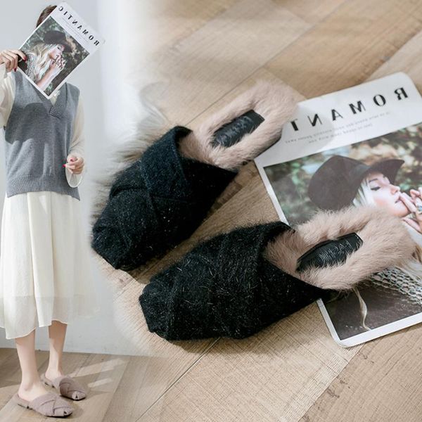 slippers weave cross band close toe mules slides nubuck flock lazy fur outside casual slip-on slingback flip flops women shoes, Black
slippers weave cross band close toe mules slides nubuck flock lazy fur outside casual slip-on slingback flip flops women shoes, Black