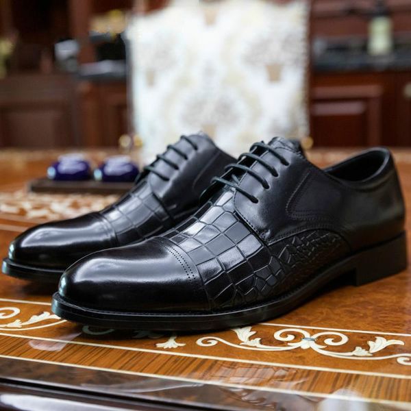 dress shoes brand men genuine leather crocodile pattern formal classic pointed glossy flat mens wedding lace up oxford, Black
dress shoes brand men genuine leather crocodile pattern formal classic pointed glossy flat mens wedding lace up oxford, Black