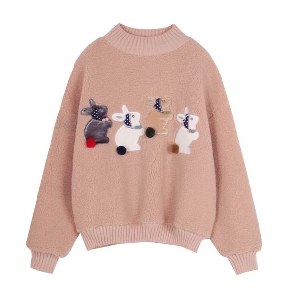 women sweater knitted pink faux lamb wool pullovers casual winter crew neck rabbit hair ball m0060 210514, White;black
women sweater knitted pink faux lamb wool pullovers casual winter crew neck rabbit hair ball m0060 210514, White;black