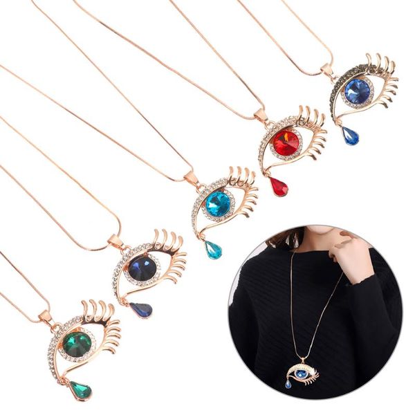 pendant necklaces 2021 rhinestone necklace vintage crystal sweater chain for wedding party golden edge blue eye charm jewelry, Silver
pendant necklaces 2021 rhinestone necklace vintage crystal sweater chain for wedding party golden edge blue eye charm jewelry, Silver