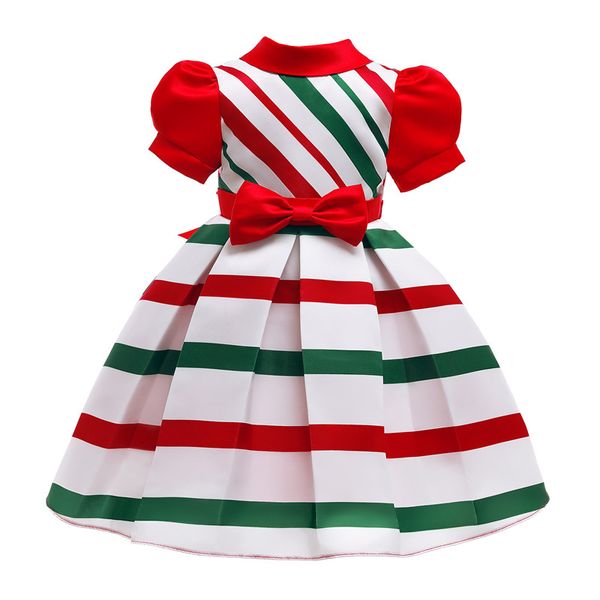 kids striped performance evening dress wholesale art children's formal attire with bubble sleeves a girl's birthday present, Red;yellow
kids striped performance evening dress wholesale art children's formal attire with bubble sleeves a girl's birthday present, Red;yellow