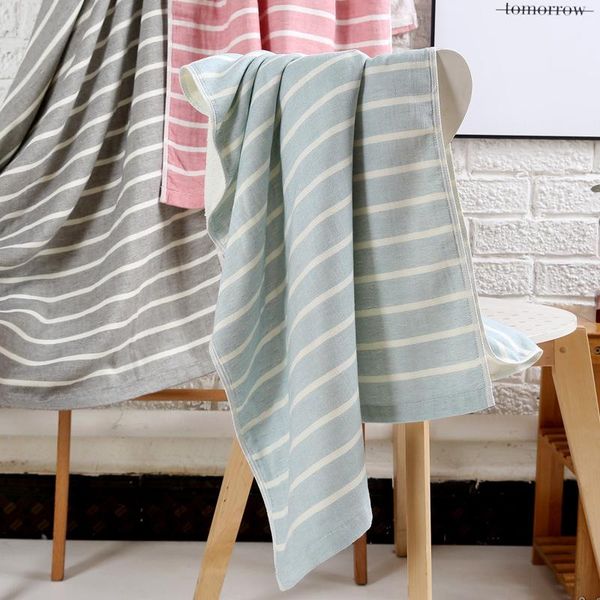towel cotton striped gauze bath to increase thickening water soft children's