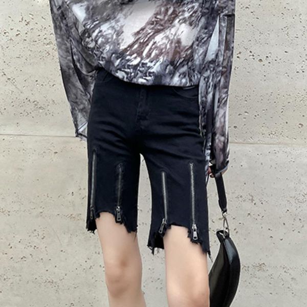 women's jeans xuxi women black pants summer 2021 thin high waist slimming irregular edge straight denim shorts e2078, Blue
women's jeans xuxi women black pants summer 2021 thin high waist slimming irregular edge straight denim shorts e2078, Blue