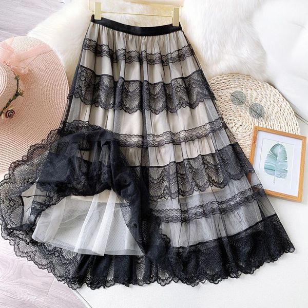skirts 2021 fashion lace tulle long skirt women spring summer elegant a line high waist mid-length mesh female ladies, Black
skirts 2021 fashion lace tulle long skirt women spring summer elegant a line high waist mid-length mesh female ladies, Black