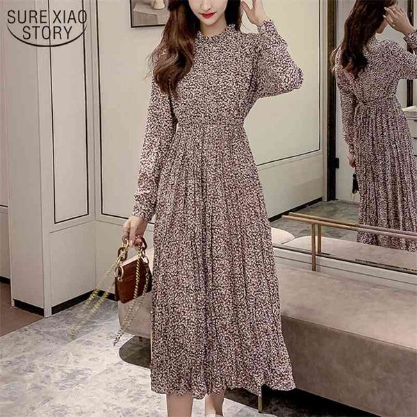 midi long dress sleeve stand collar high elastic waist vestidos autumn women vintage floral print chiffon 10530 210508, Black;gray
midi long dress sleeve stand collar high elastic waist vestidos autumn women vintage floral print chiffon 10530 210508, Black;gray