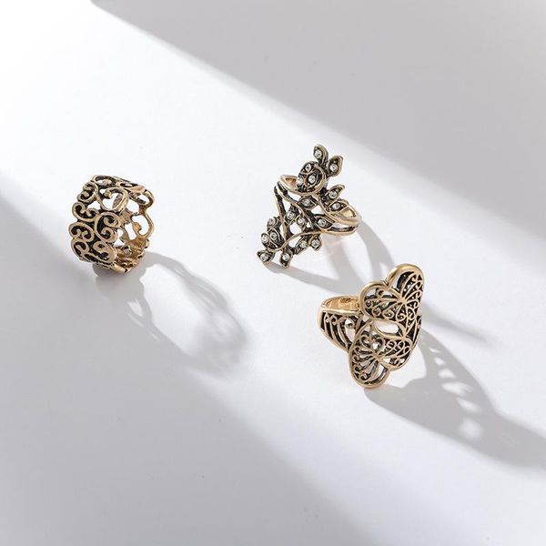 cluster rings 3pcs/set fashion vintage gold color hollow ring set for women midi finger charm wedding party jewelry, Golden;silver
cluster rings 3pcs/set fashion vintage gold color hollow ring set for women midi finger charm wedding party jewelry, Golden;silver