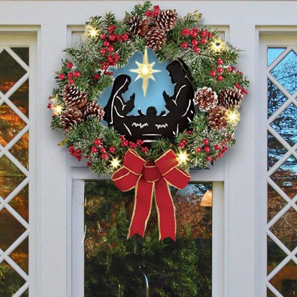 decorative flowers & wreaths christmas led wreath door hanging garland jesus and red berry pine cone light string xmas festival decoration
decorative flowers & wreaths christmas led wreath door hanging garland jesus and red berry pine cone light string xmas festival decoration