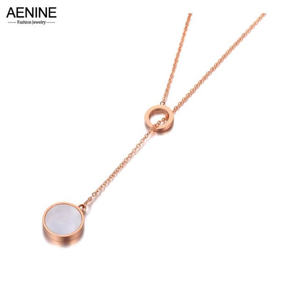pendant necklaces aenine trendy white/black shell round for women 316l stainless steel charm choker necklace jewelry an20220, Silver
pendant necklaces aenine trendy white/black shell round for women 316l stainless steel charm choker necklace jewelry an20220, Silver