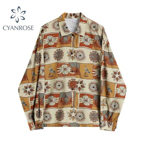 autumn vintage print shirt women turn down collar long sleeve button up streetwear korean casual loose blouse female blusas 210430, White
autumn vintage print shirt women turn down collar long sleeve button up streetwear korean casual loose blouse female blusas 210430, White