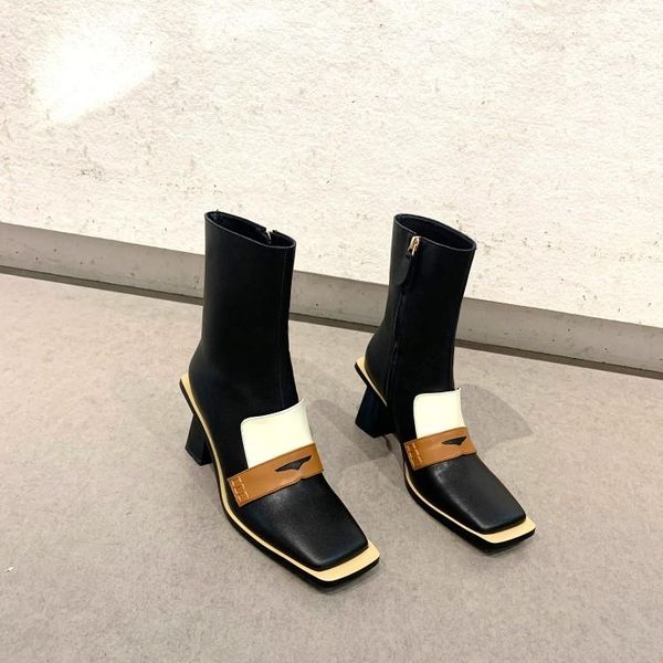 boots 2021 street style women short knight square toe autumn ankle botas mixed color high heels fashion botines shoes woman boot, Black
boots 2021 street style women short knight square toe autumn ankle botas mixed color high heels fashion botines shoes woman boot, Black