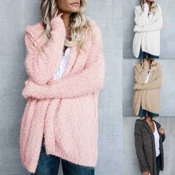 women loose solid color sweater hooded cardigan long sleeve open front knitted outwear warm stitch size s 5xl, White;black
women loose solid color sweater hooded cardigan long sleeve open front knitted outwear warm stitch size s 5xl, White;black