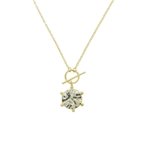 chains gold color hammered effect round coin pendant toggle clasp geometric fashion women necklace, Silver
chains gold color hammered effect round coin pendant toggle clasp geometric fashion women necklace, Silver