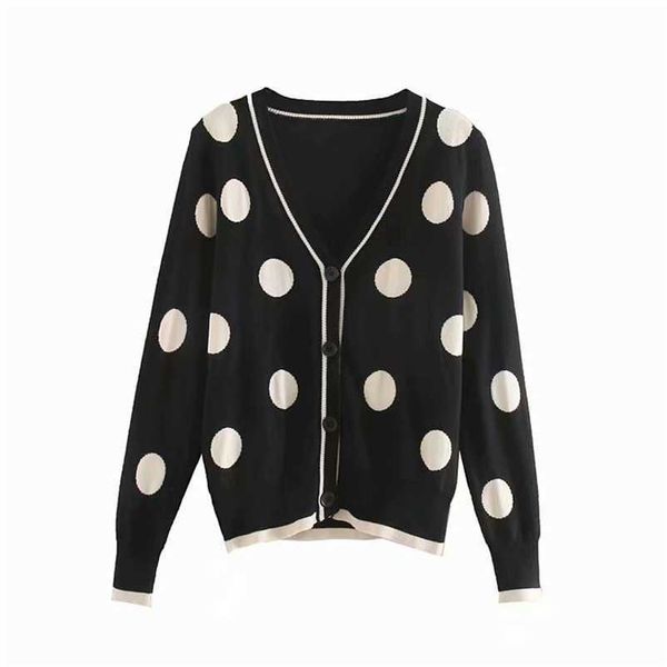 spring autumn women sweater cardigans dots v-neck long sleeve knit coat classic polka dot short 210524, White
spring autumn women sweater cardigans dots v-neck long sleeve knit coat classic polka dot short 210524, White