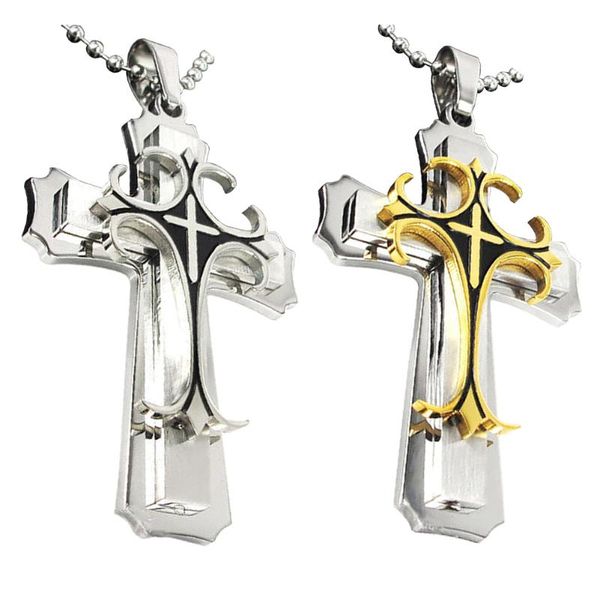 pendant necklaces 1pcs hip hop rock multi-layer gold jesus cross chain necklace for men male punk gothic style gift, Silver
pendant necklaces 1pcs hip hop rock multi-layer gold jesus cross chain necklace for men male punk gothic style gift, Silver