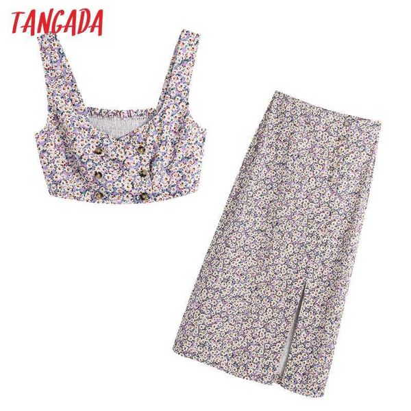 tangada women skirt set 2 piece fashion buttons floral print cropped tank and skirt for beach be653 210609, White
tangada women skirt set 2 piece fashion buttons floral print cropped tank and skirt for beach be653 210609, White