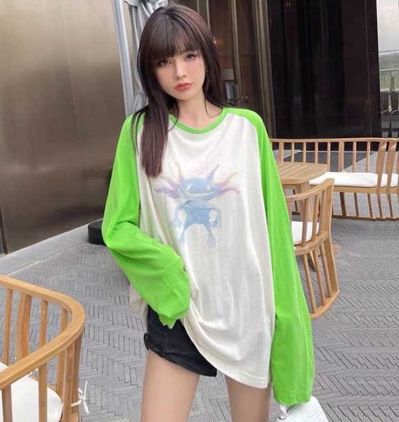 small korean version monster color matching loose round neck long sleeve t-shirt female 2021 leisure age reducing pullover, White
small korean version monster color matching loose round neck long sleeve t-shirt female 2021 leisure age reducing pullover, White
