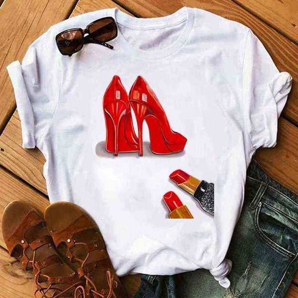 women's t-shirt 2022 short sleeved red high heels lipstick personalized women's round neck t-shirt loose printing, White
women's t-shirt 2022 short sleeved red high heels lipstick personalized women's round neck t-shirt loose printing, White