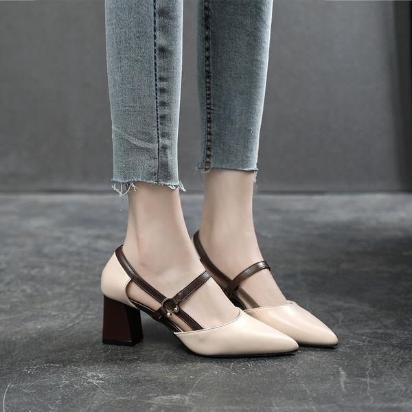 sandals women square heels shallow mouth pointed toe high color matching large size fashion shoes, Black
sandals women square heels shallow mouth pointed toe high color matching large size fashion shoes, Black