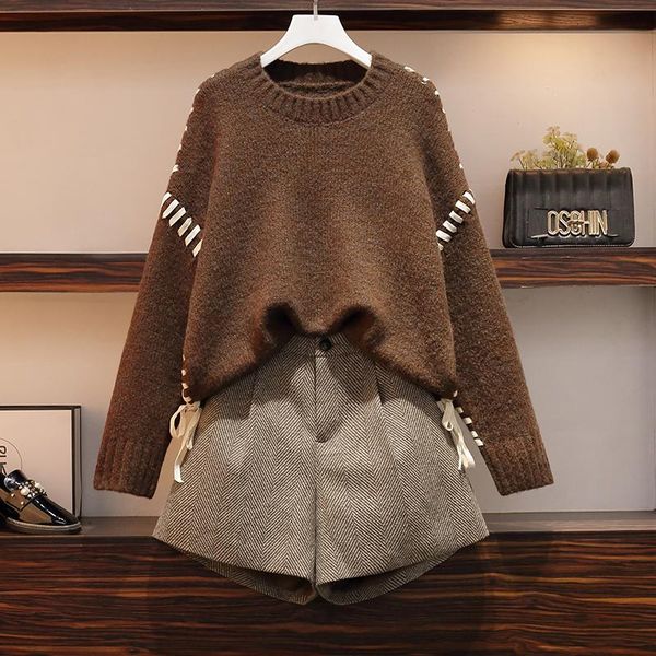 women's tracksuits women autumn o-collar long-sleeved knitted pullover and shorts two pieces set for fashion knitting patchwork 2pcs ou, Gray
women's tracksuits women autumn o-collar long-sleeved knitted pullover and shorts two pieces set for fashion knitting patchwork 2pcs ou, Gray
